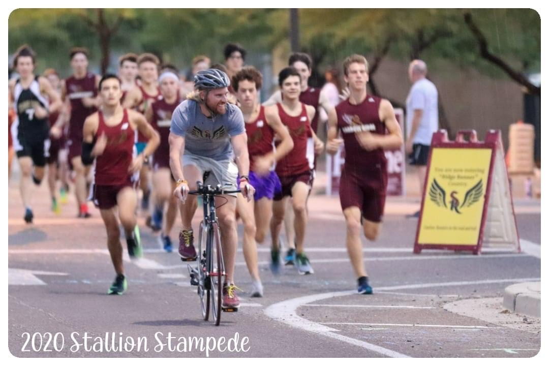 Coach Arrick running on trail in Surprise AZ